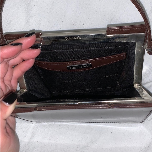 Brown leather Calvin Klein mini bag - Picture 3 of 4